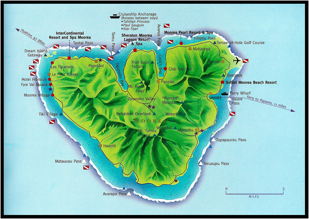 Map Of Moorea Island Travel - French Polynesia - Moorea - Around The Island - D Holmes  Chamberlin Jr Architect Llc